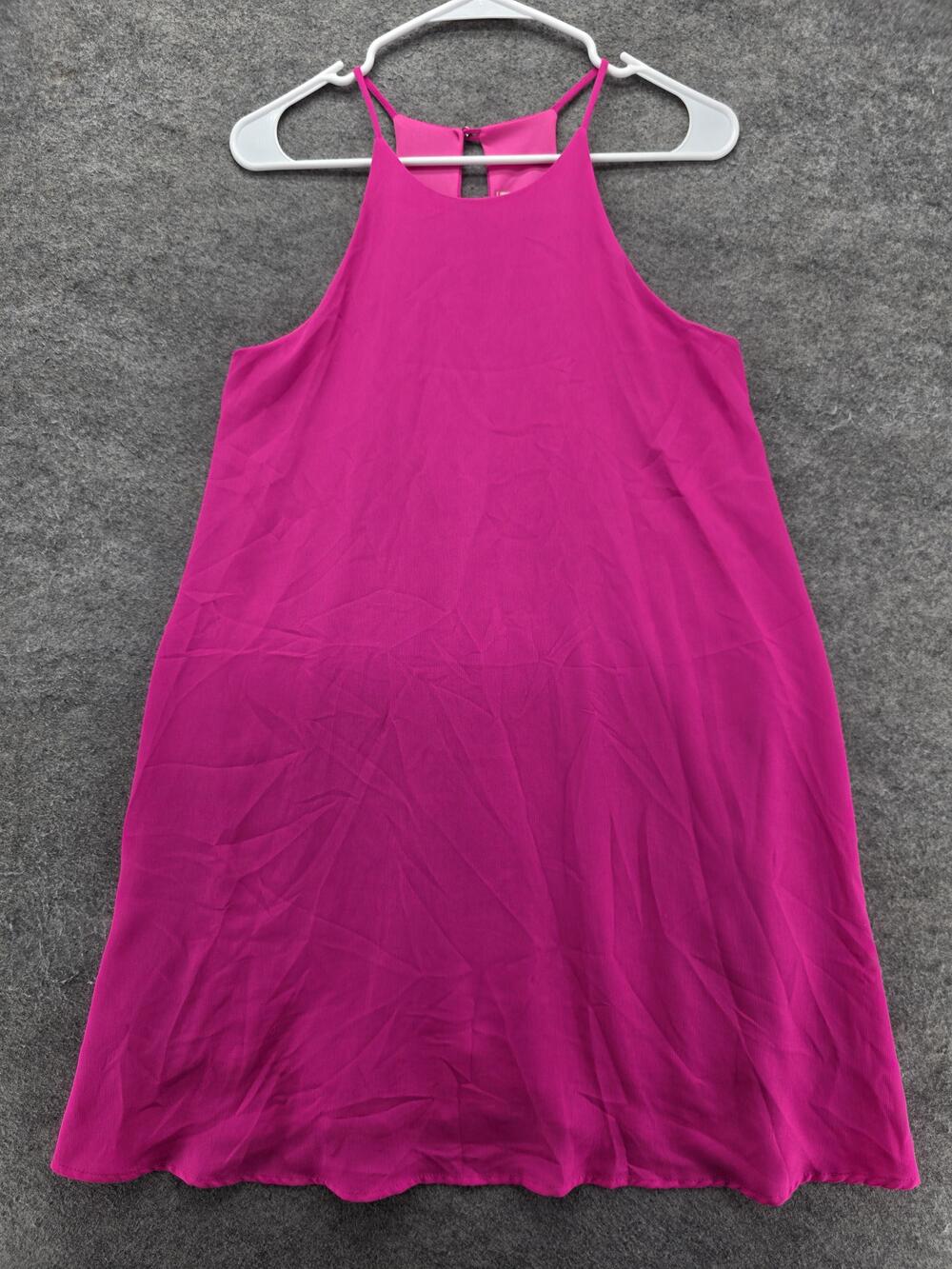 Everly Dress Womens S Pink Knee Length Trapeze & Swing Sleeveless Halter Lined